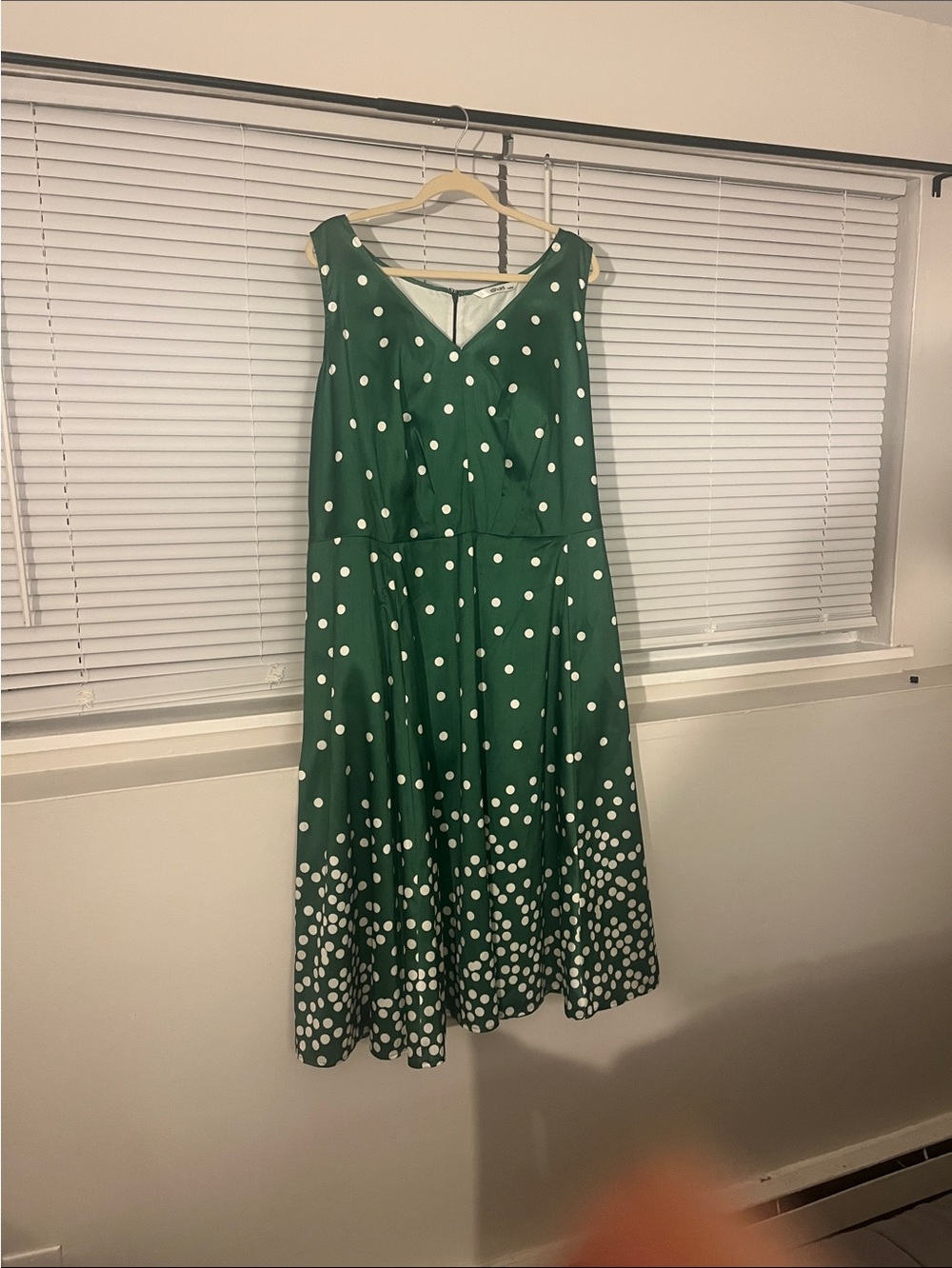 eshakti Green Polka Dot Midi Dress